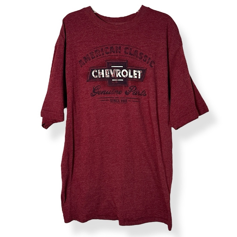 3/$20 💥 Chevrolet Casual Men’s Cotton Maroon T-Shirt Newport Blue‎